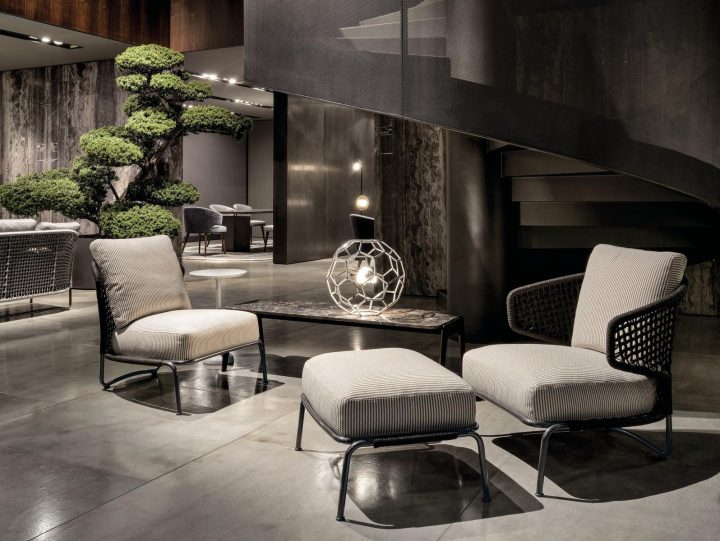 Aston Cord Outdoor Garden Armchair, Minotti