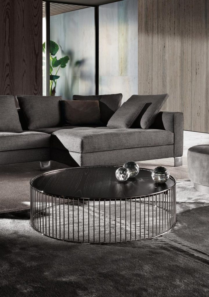 Caulfield Black Nichel Coffee Table, Minotti