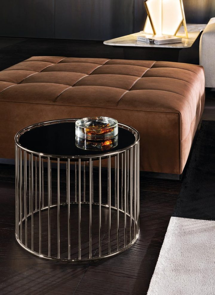 Caulfield Black Nichel Coffee Table, Minotti