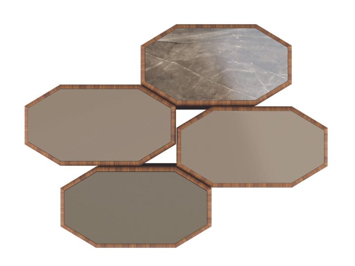 Esedra Set Coffee Table, Bruno Zampa