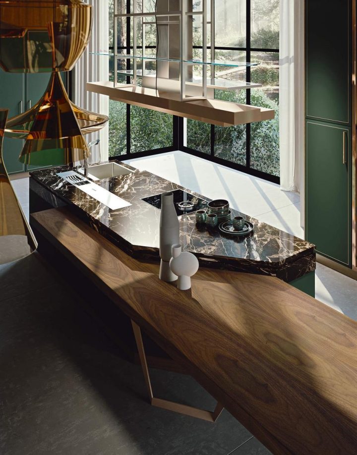 Essenza Supernatural Green And Copper Kitchen, Martini Interiors