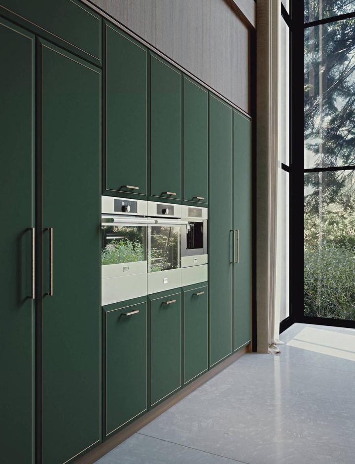 Essenza Supernatural Green And Copper Kitchen, Martini Interiors