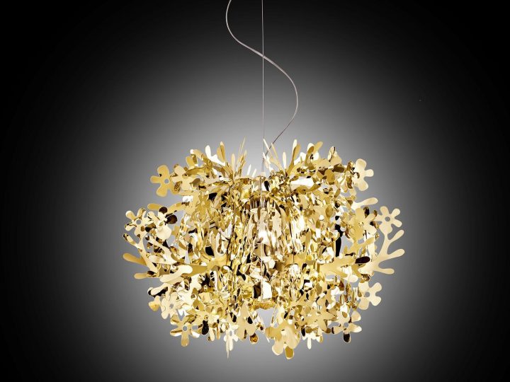 Fiorella Mini Gold Pendant Lamp, Slamp