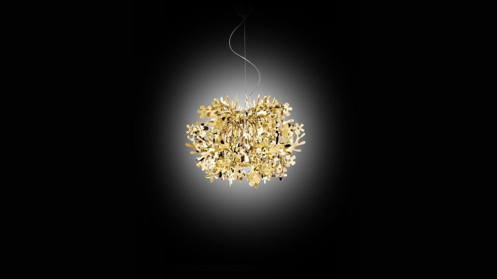 Fiorella Mini Gold Pendant Lamp, Slamp