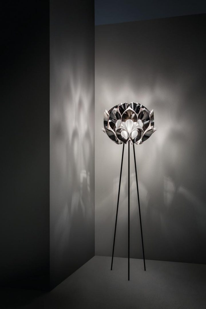 Flora Pewter Floor Lamp, Slamp