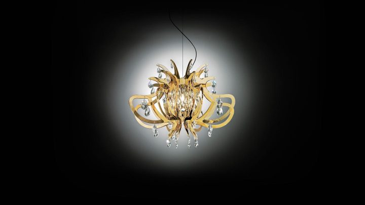 Lillibet Gold Pendant Lamp, Slamp