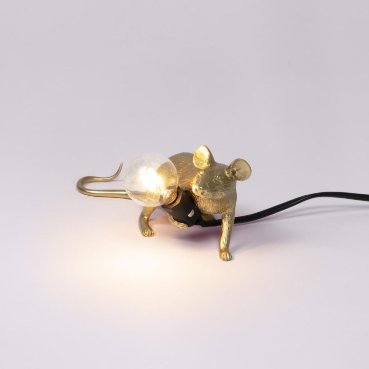 Mouse Lamp Gold Lop Table Lamp, Seletti