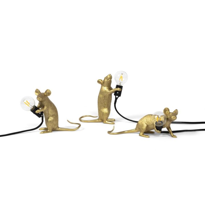 Mouse Lamp Gold Lop Table Lamp, Seletti