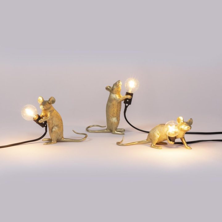 Mouse Lamp Gold Lop Table Lamp, Seletti