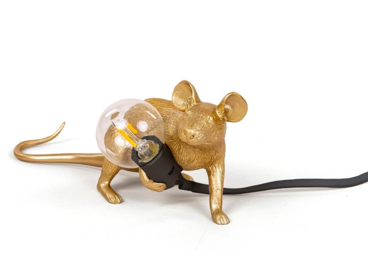 Mouse Lamp Gold Lop Table Lamp, Seletti