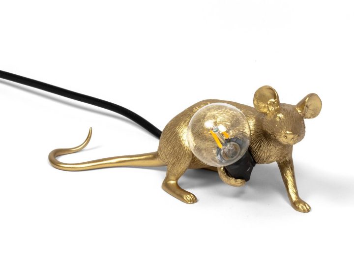 Mouse Lamp Gold Lop Table Lamp, Seletti