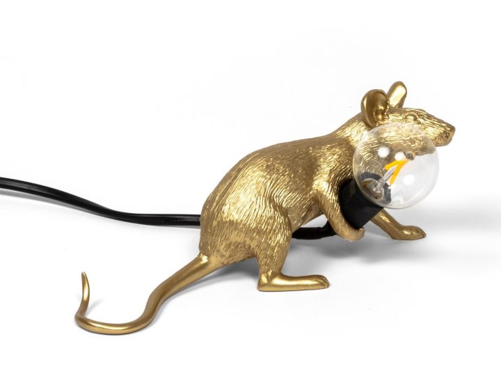 Mouse Lamp Gold Lop Table Lamp, Seletti