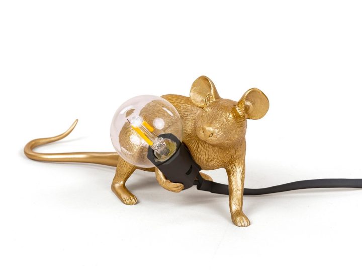 Mouse Lamp Gold Lop Table Lamp, Seletti