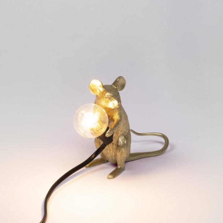 Mouse Lamp Gold Mac Table Lamp, Seletti