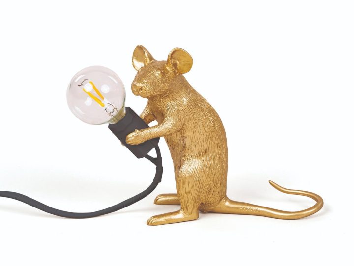 Mouse Lamp Gold Mac Table Lamp, Seletti