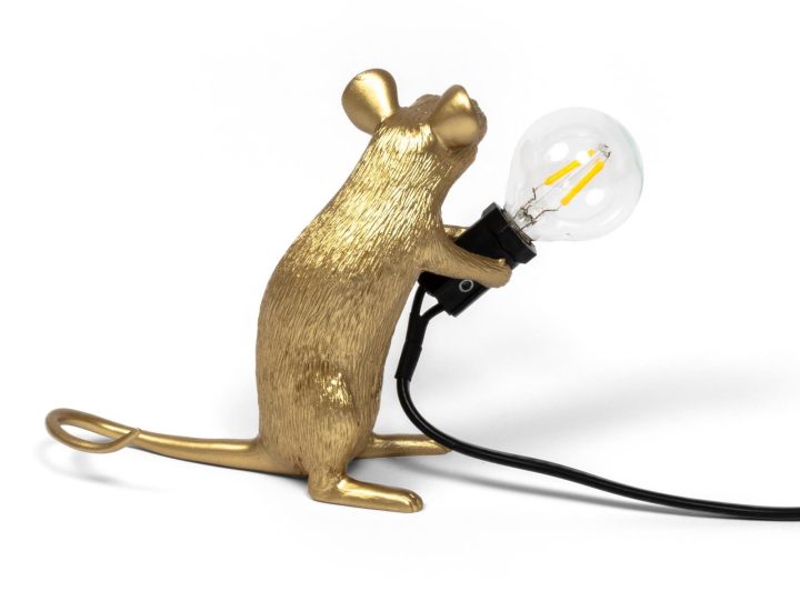 Mouse Lamp Gold Mac Table Lamp, Seletti