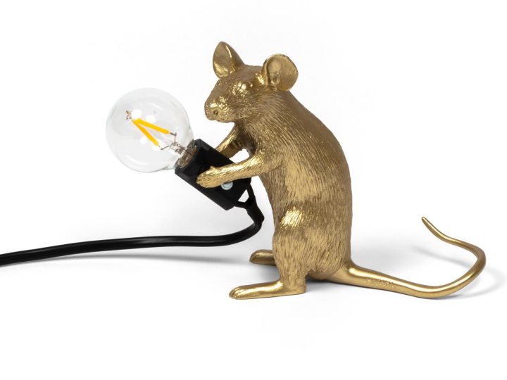 Mouse Lamp Gold Mac Table Lamp, Seletti