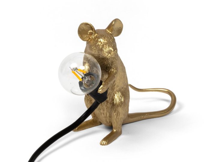 Mouse Lamp Gold Mac Table Lamp, Seletti