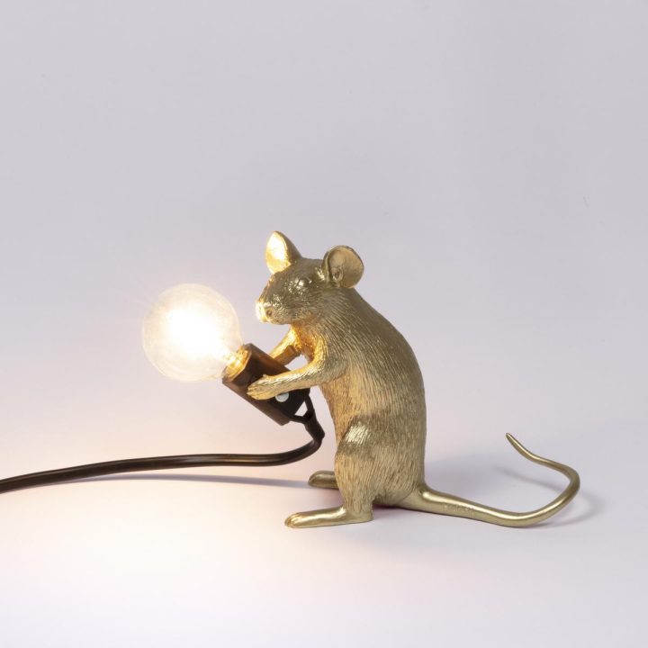 Mouse Lamp Gold Mac Table Lamp, Seletti