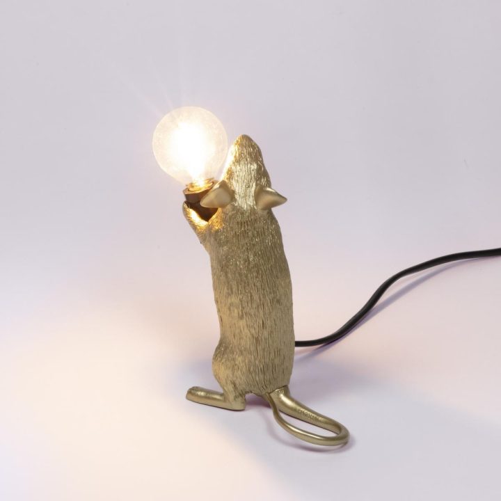 Mouse Lamp Gold Step Table Lamp, Seletti