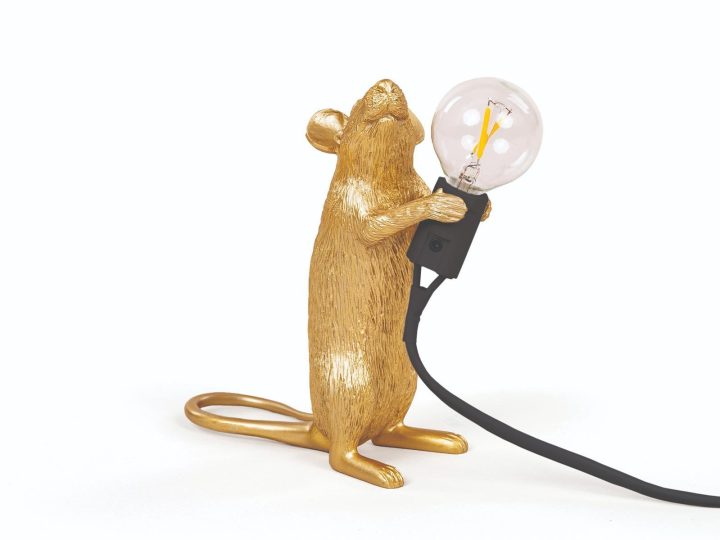 Mouse Lamp Gold Step Table Lamp, Seletti