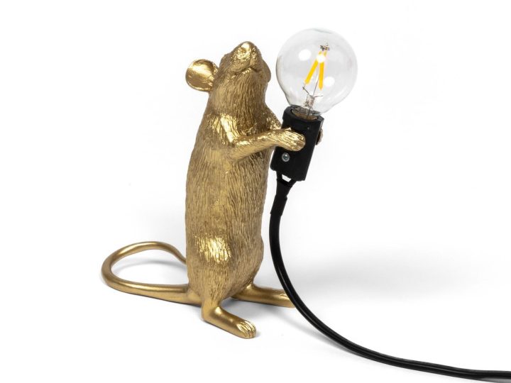 Mouse Lamp Gold Step Table Lamp, Seletti