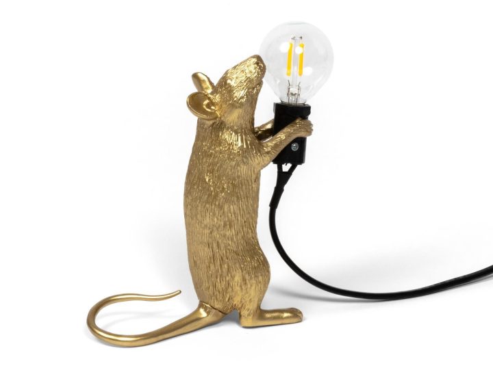 Mouse Lamp Gold Step Table Lamp, Seletti