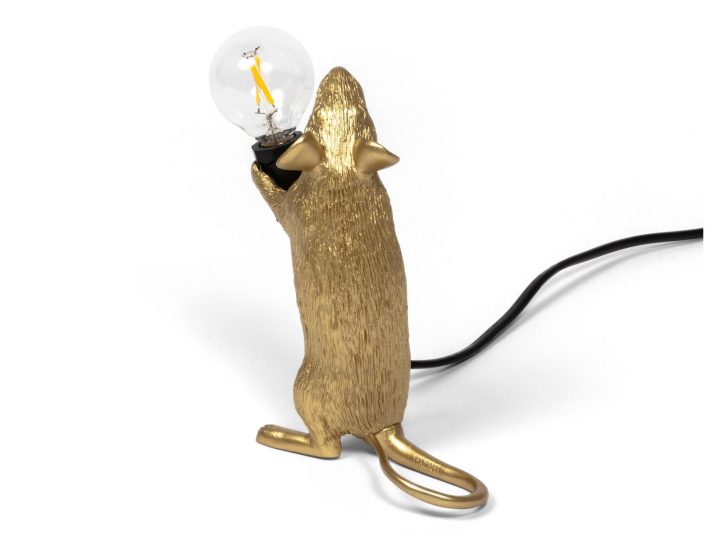 Mouse Lamp Gold Step Table Lamp, Seletti