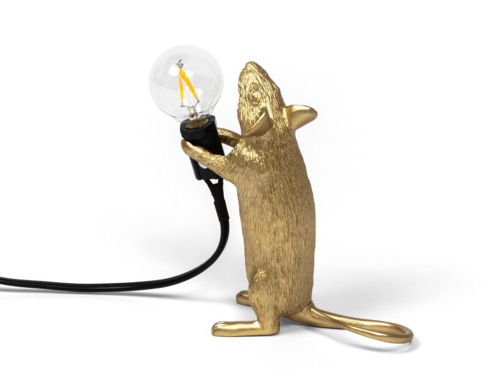 Mouse Lamp Gold Step Table Lamp, Seletti