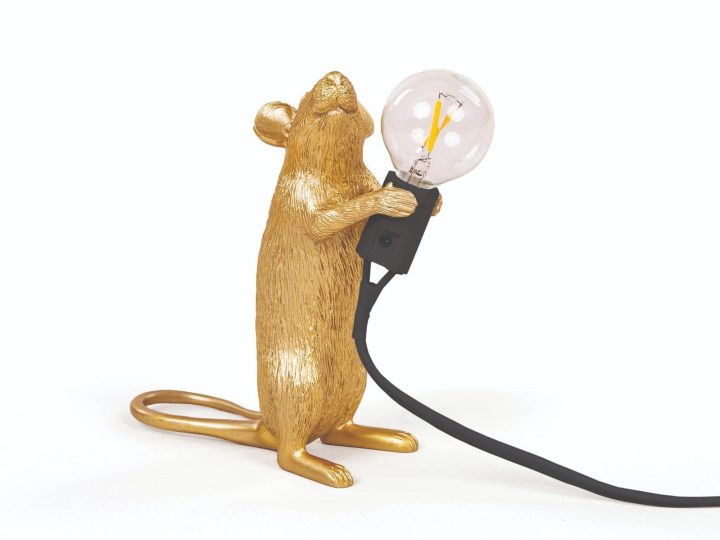 Mouse Lamp Gold Step Table Lamp, Seletti