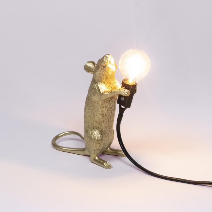 Mouse Lamp Gold Step Table Lamp, Seletti