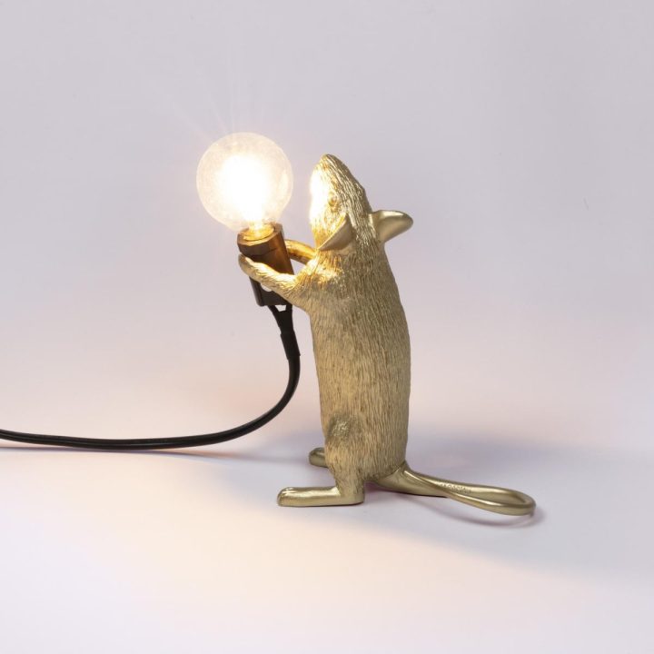 Mouse Lamp Gold Step Table Lamp, Seletti