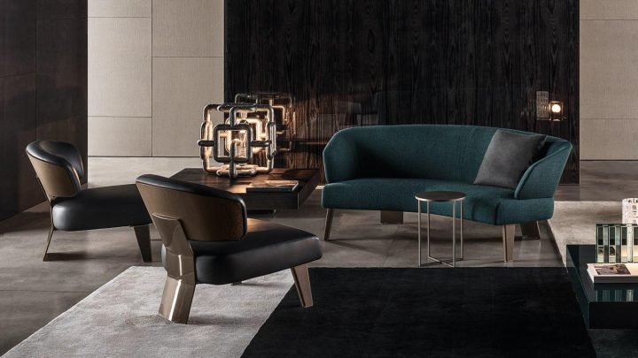 Reeves Lounge Semicurvo Sofa, Minotti