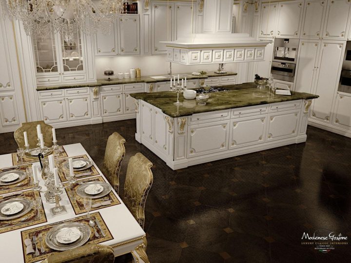 Romantica Ivory And Gold Kitchen, Modenese Gastone