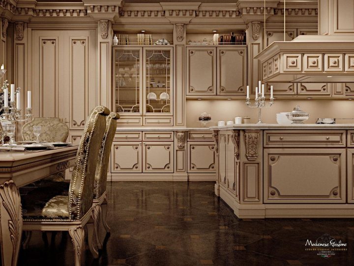 Romantica Lacquered And Patinated Kitchen, Modenese Gastone