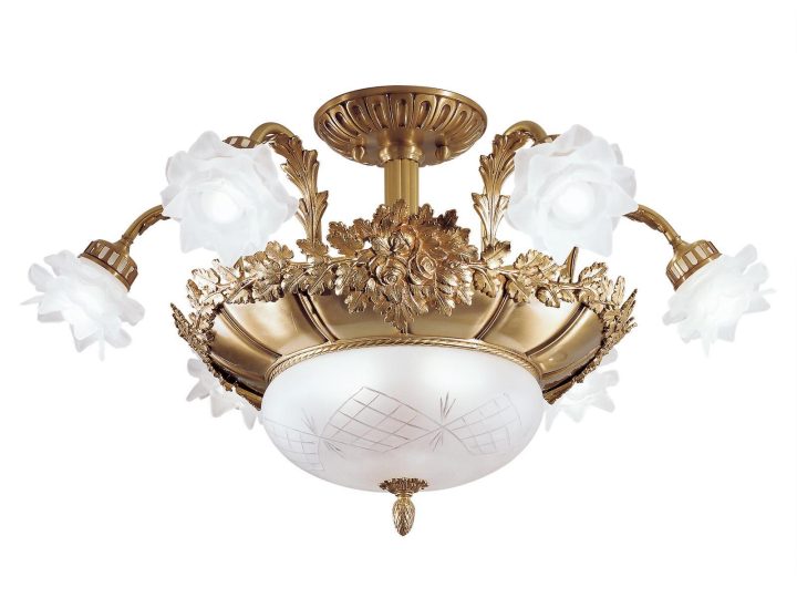 Rose 700/6+2sf Ceiling Lamp, Possoni Illuminazione