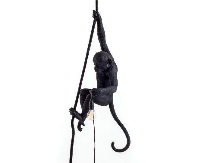 The Monkey Lamp Black Ceiling Outdoor Pendant Lamp, Seletti