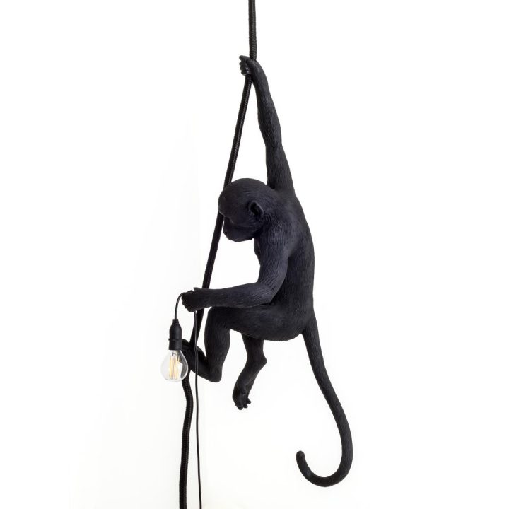 The Monkey Lamp Black Ceiling Outdoor Pendant Lamp, Seletti