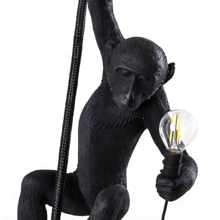 The Monkey Lamp Black Ceiling Outdoor Pendant Lamp, Seletti