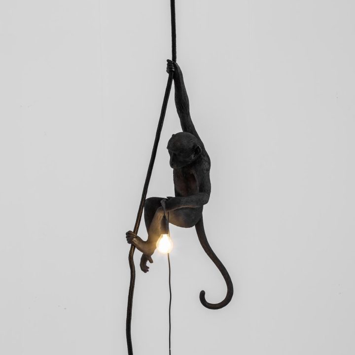 The Monkey Lamp Black Ceiling Outdoor Pendant Lamp, Seletti