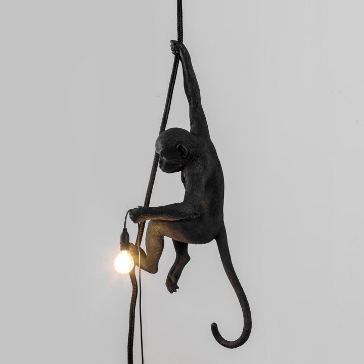 The Monkey Lamp Black Ceiling Outdoor Pendant Lamp, Seletti