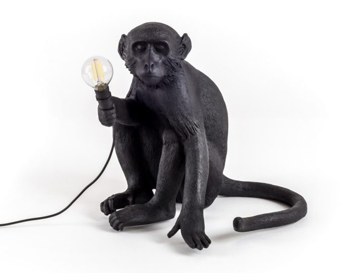 The Monkey Lamp Black Sitting Outdoor Floor Lamp, Seletti