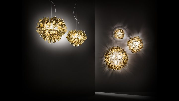 Veli Gold Pendant Lamp, Slamp