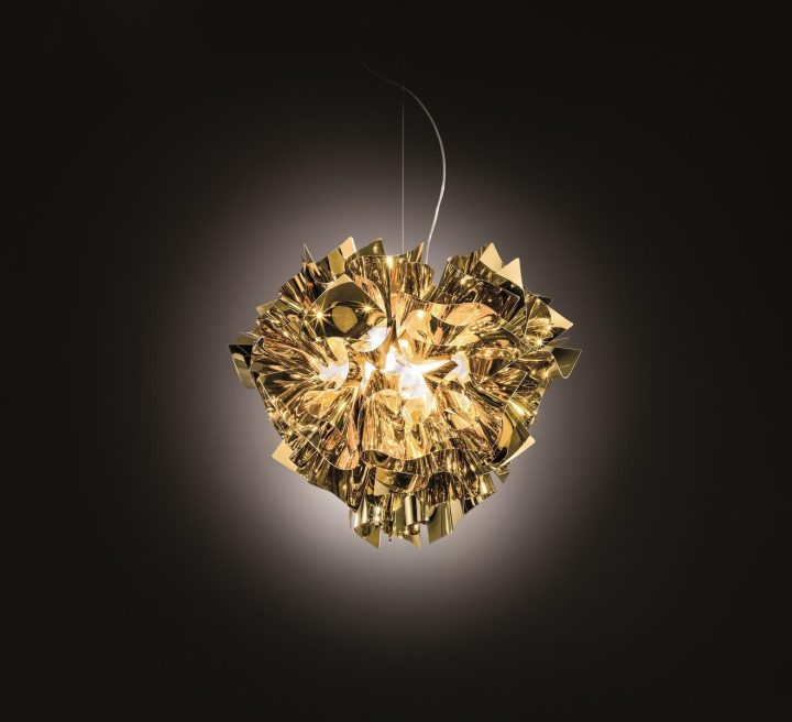 Veli Large Gold Pendant Lamp, Slamp