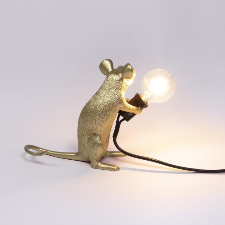 Mouse Lamp Gold Mac Table Lamp, Seletti