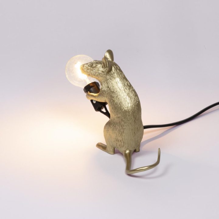 Mouse Lamp Gold Mac Table Lamp, Seletti