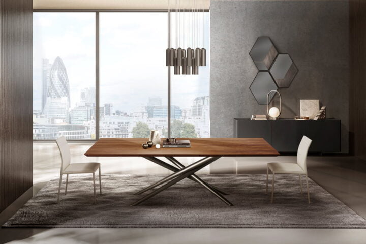 Baly wood - rectangular veneer table in a modern style | Eforma