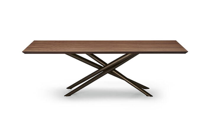 Baly wood - rectangular veneer table in a modern style | Eforma