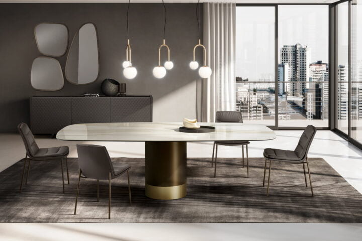 Cilindro ceramic - round ceramic table in a luxury style | Eforma