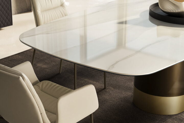 Cilindro ceramic - round ceramic table in a luxury style | Eforma